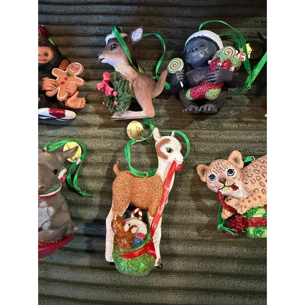 The‎ Danbury Mint Baby Animal Ornaments Collection Set Of 10 Christmas Holiday
